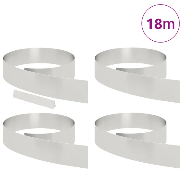 Barieră Grădină Argintiu 4 Buc | Delimitare Gazon Rezistentă