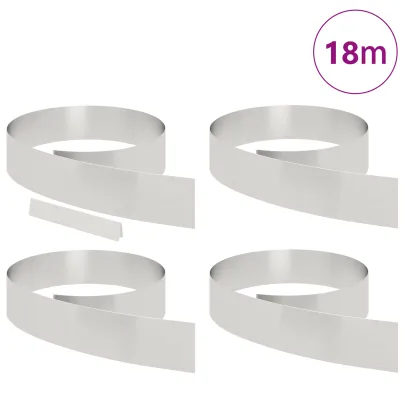 Barieră Grădină Argintiu 4 Buc | Delimitare Gazon Rezistentă