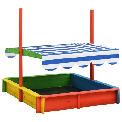 Cutie Nisip Lemn cu Acoperiș UV50 - Livrare Gratuită