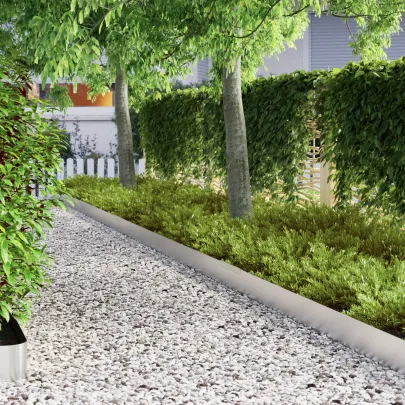 Barieră Grădină Argintie Oțel Inoxidabil 450x15cm