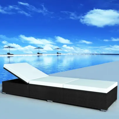 Șezlong Poliratan cu Pernă - Livrare Gratuită 7-9 Zile