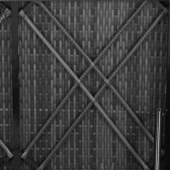 Șezlong cu Pernă Gri - Poliratan pentru Grădină