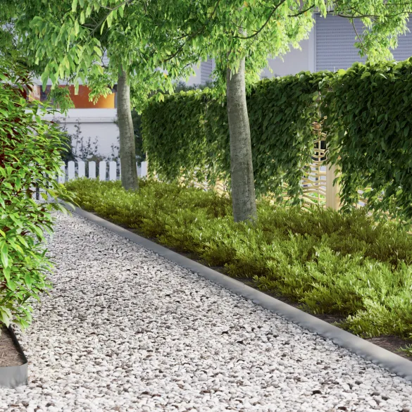 Barieră Grădină Argintiu 4 Buc | Delimitare Gazon Rezistentă