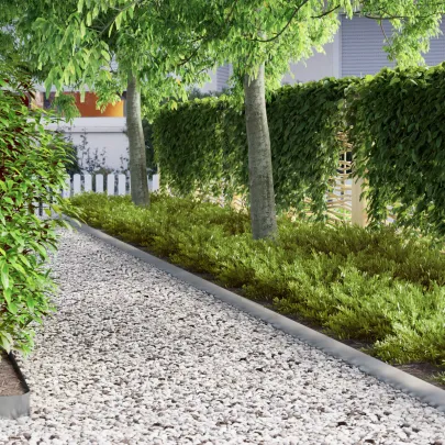 Barieră Grădină Argintiu 4 Buc | Delimitare Gazon Rezistentă