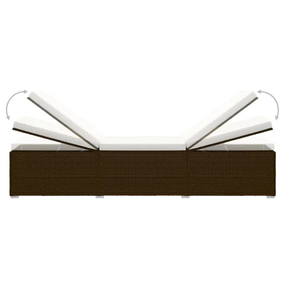 Șezlong cu Masă de Ceai - Ratán Poli - Maro | Livrare Gratuită