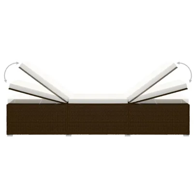 Șezlong cu Masă de Ceai - Ratán Poli - Maro | Livrare Gratuită