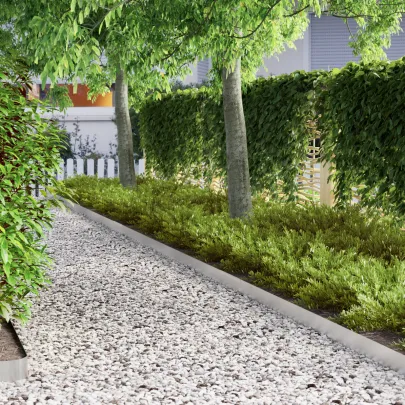 Barieră Grădină Argintie 4 Buc | 450x10 cm | Livrare Gratuită