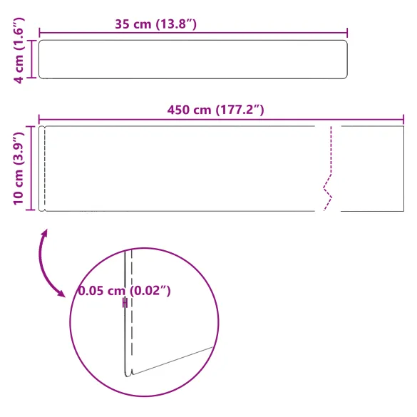 Barieră Grădină Argintie 4 Buc | 450x10 cm | Livrare Gratuită