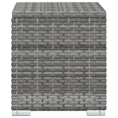 Șezlong cu Măsuță de Ceai - Poliratan Rezistent - Gri