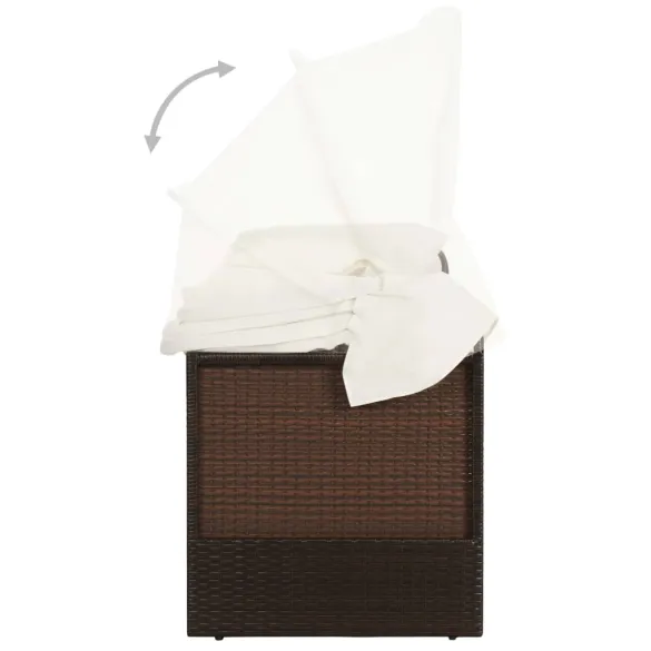 Canapea Grădină cu Baldachin Maro - Ratan Polietilenă