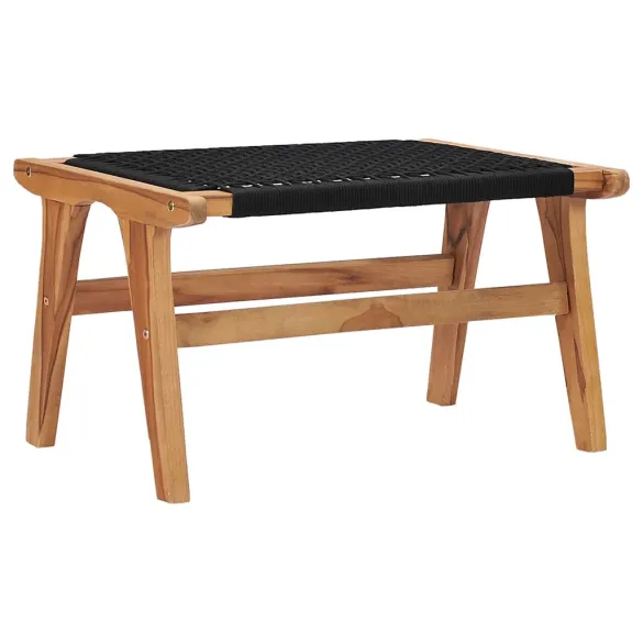 Șezlong cu Taburet - Lemn de Tec pentru Grădină | Comandă Acum