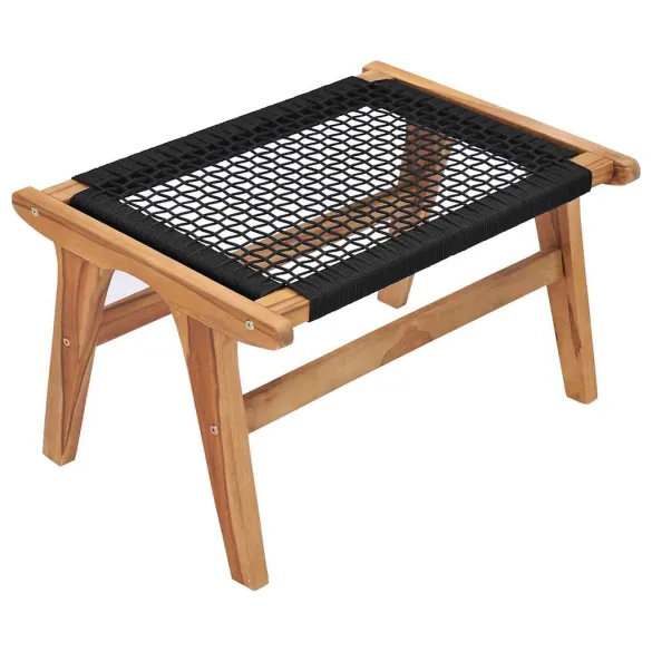 Șezlong cu Taburet - Lemn de Tec pentru Grădină | Comandă Acum