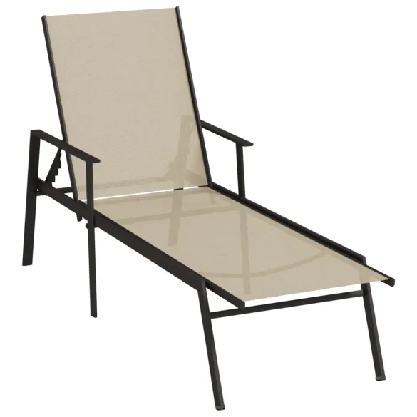 Șezlong Exterior Crem - Reglabil și Rezistent Șezlong Exterior Crem - Reglabil și Rezistent