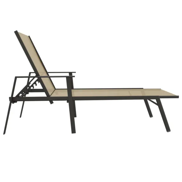Șezlong Exterior Crem - Reglabil și Rezistent Șezlong Exterior Crem - Reglabil și Rezistent