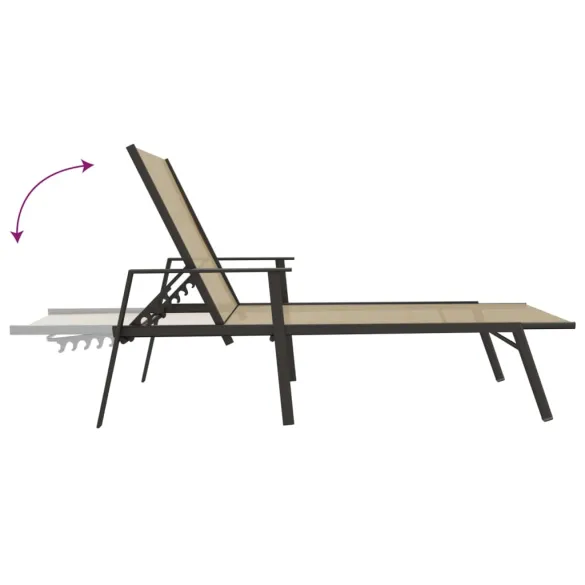 Șezlong Exterior Crem - Reglabil și Rezistent Șezlong Exterior Crem - Reglabil și Rezistent