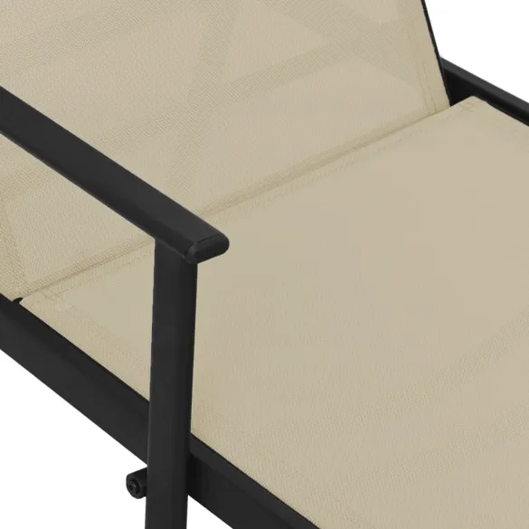 Șezlong Exterior Crem - Reglabil și Rezistent Șezlong Exterior Crem - Reglabil și Rezistent