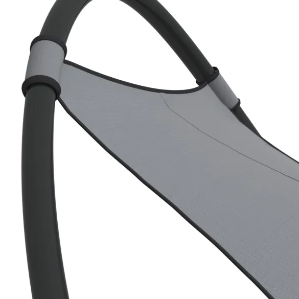 Șezlong Balansoar Gri cu Răsturnare - Livrare Gratuită