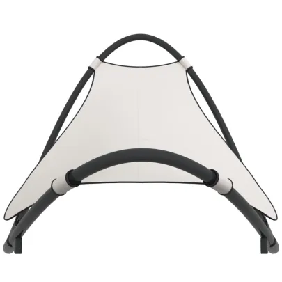 Șezlong Balansoar cu Răți - Oțel și Textilă Crem