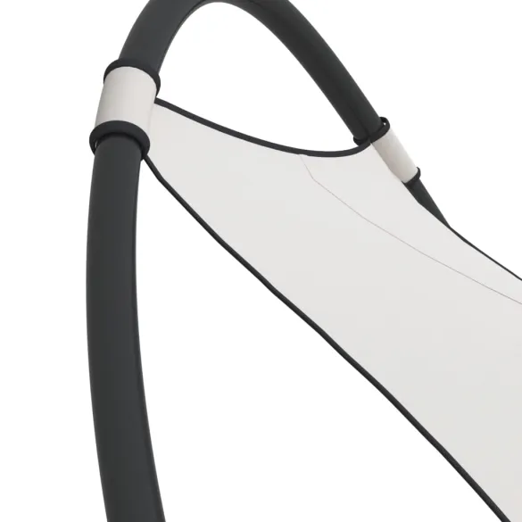 Șezlong Balansoar cu Răți - Oțel și Textilă Crem