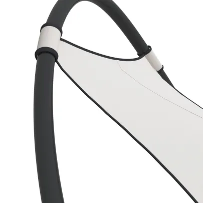 Șezlong Balansoar cu Răți - Oțel și Textilă Crem