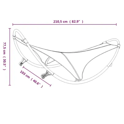 Șezlong Balansoar cu Răți - Oțel și Textilă Crem