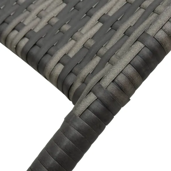 Șezlong Pliabil Gri Poliratan - Livrare Gratuită