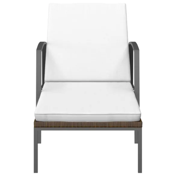 Șezlonguri cu Masă - Set 2 Buc - Poliratan - Livrare Gratuită