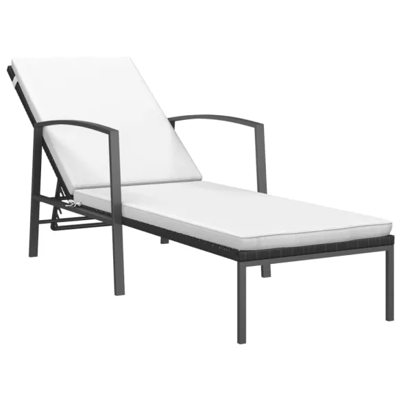 Șezlonguri cu Masă - Set de 2 - Negru - Poliratan | Livrare Gratuită Șezlonguri cu Masă - Set de 2 - Negru - Poliratan | Livrare Gratuită