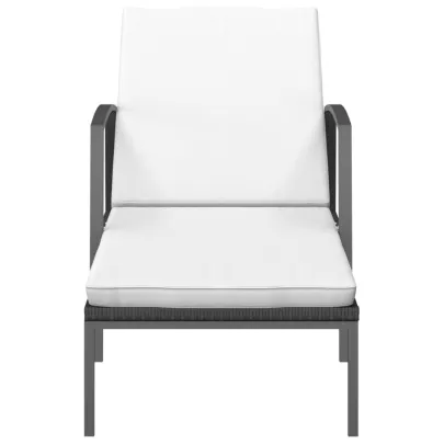 Șezlonguri cu Masă - Set de 2 - Negru - Poliratan | Livrare Gratuită