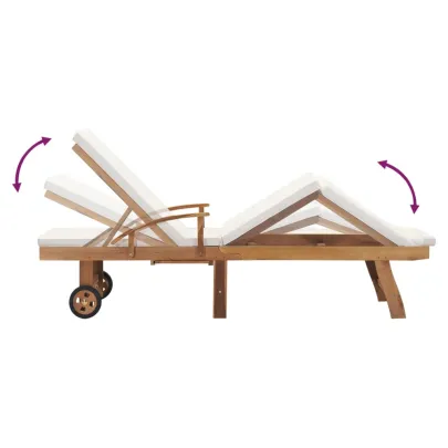 Șezlong cu Pernă - Lemn de Tec - Livrare Gratuită