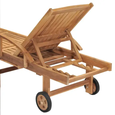 Șezlong Lemn Tec - Mobilier Grădină Rezistent - Livrare Gratuită