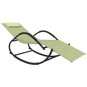 Șezlong Balansoar Crem - Oțel și Textilenă | Livrare Gratuită 2