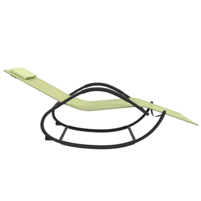 Șezlong Balansoar Crem - Oțel și Textilenă | Livrare Gratuită