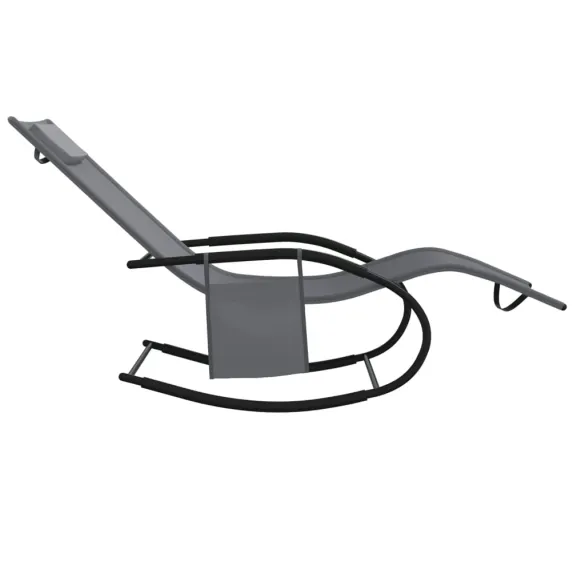 Șezlong Balansoar Gri - Oțel și Textilenă | Comandă Acum