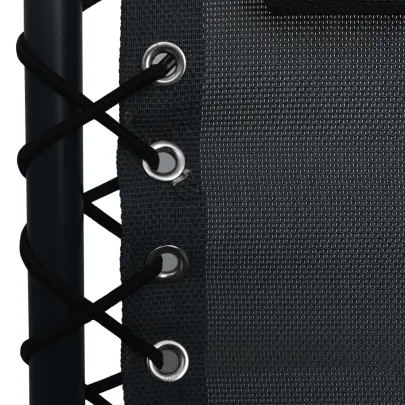 Scaun Șezlong Pliabil Negru - Textilă | Livrare Gratuită