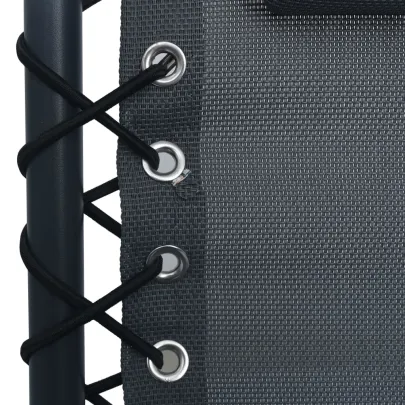 Scaun șezlong pliabil gri - textilenă | Livrare gratuită