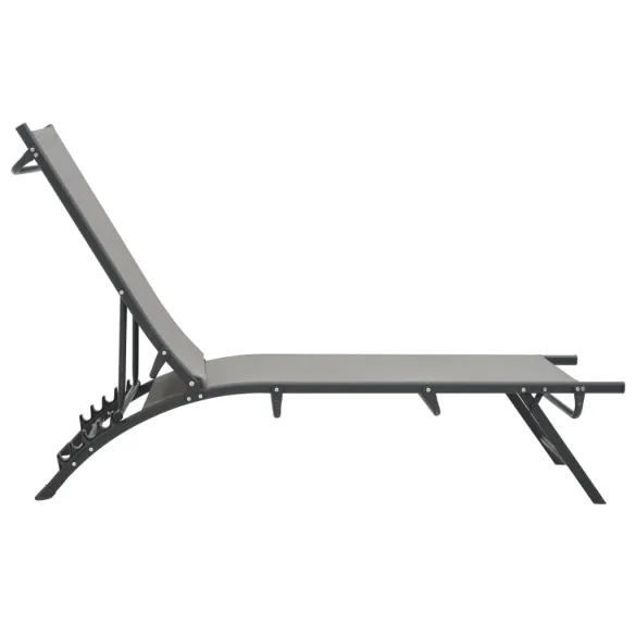 Șezlonguri Exterior - Set 2 Buc, Textilă și Oțel | Livrare Gratuită