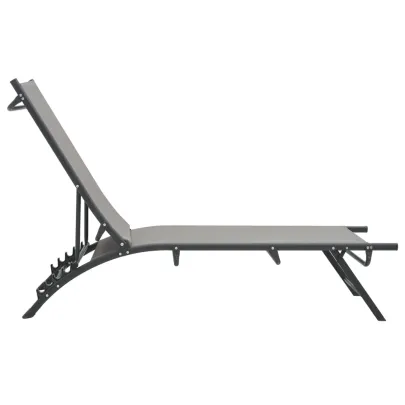 Șezlonguri Exterior - Set 2 Buc, Textilă și Oțel | Livrare Gratuită