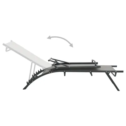 Șezlonguri Exterior - Set 2 Buc, Textilă și Oțel | Livrare Gratuită