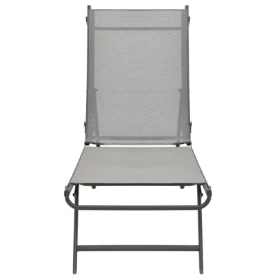 Șezlonguri Exterior - Set 2 Buc, Textilă și Oțel | Livrare Gratuită