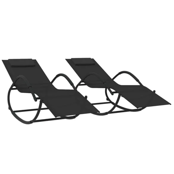 Șezlong Balansoar Negru - Set 2 Bucăți - Livrare Gratuită Șezlong Balansoar Negru - Set 2 Bucăți - Livrare Gratuită