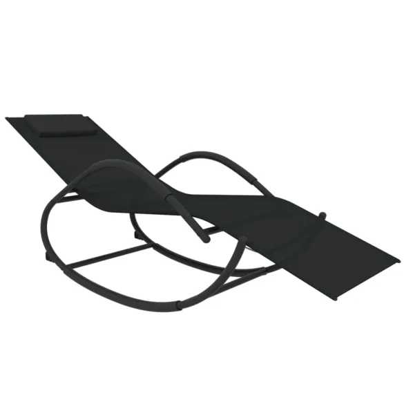 Șezlong Balansoar Negru - Set 2 Bucăți - Livrare Gratuită Șezlong Balansoar Negru - Set 2 Bucăți - Livrare Gratuită