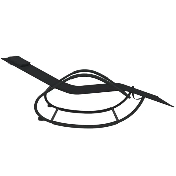 Șezlong Balansoar Negru - Set 2 Bucăți - Livrare Gratuită Șezlong Balansoar Negru - Set 2 Bucăți - Livrare Gratuită