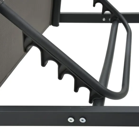 Șezlong Exterior - Aluminiu și Textilă, Gri