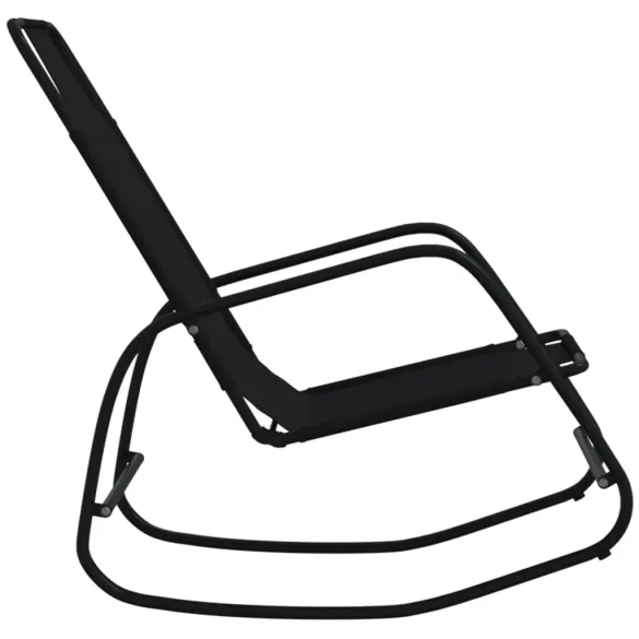 Șezlonguri Balansoare Negre - Set 2 Bucăți | Livrare Gratuită