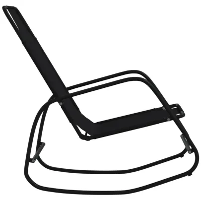 Șezlonguri Balansoare Negre - Set 2 Bucăți | Livrare Gratuită