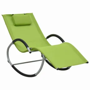 Șezlong Balansor Verde Textilenă - Livrare Gratuită