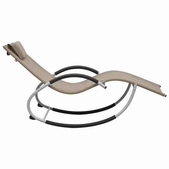 Șezlong Balansor cu Pernă - Gri | Livrare Gratuită