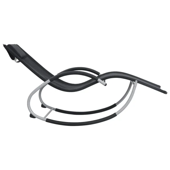 Șezlong Balansor Negru Textilenă | Livrare Gratuită