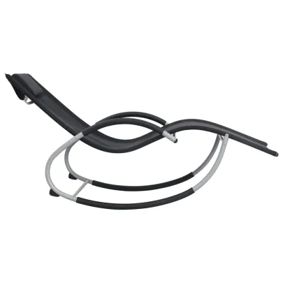 Șezlong Balansor Negru Textilenă | Livrare Gratuită